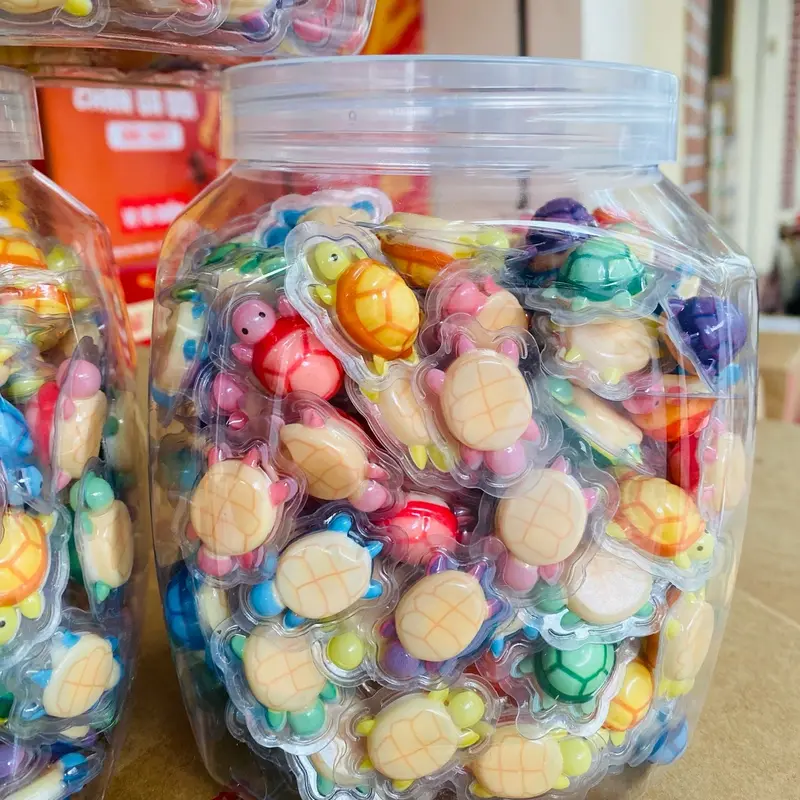 ￼Lọ gần 200 viên kẹo dẻo hình Rùa mini có nhân siro siêu ngon cho bé Chua Snack 2