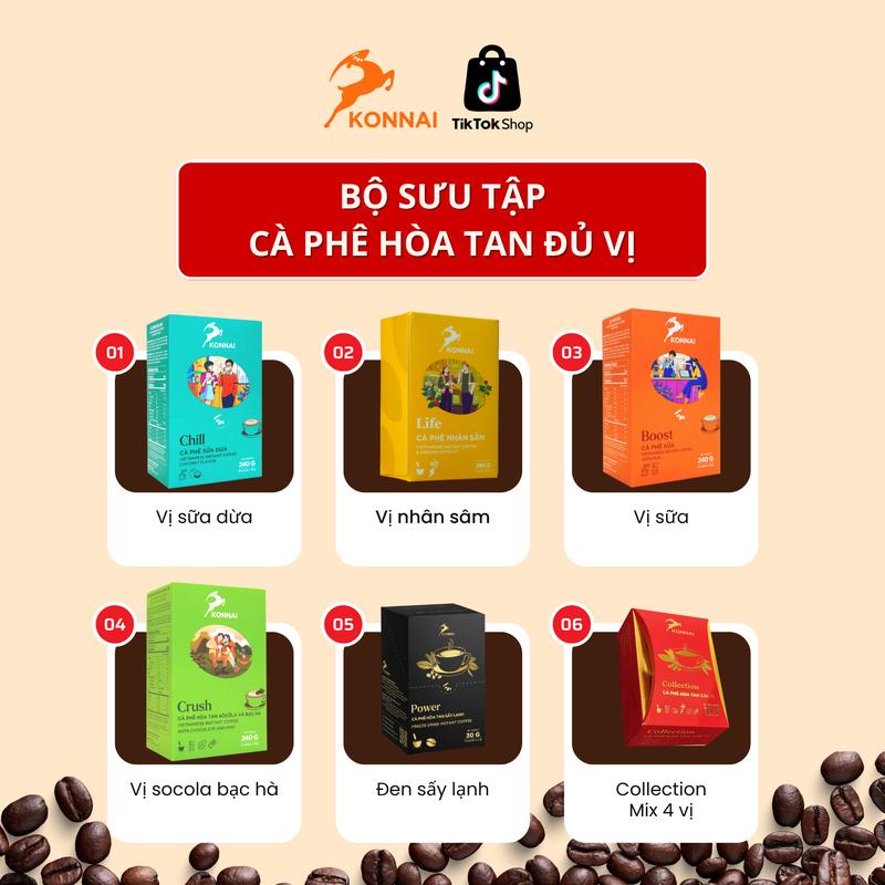 Cà phê hòa tan sữa BOOST Konnai Coffee - cà phê nguyên chất kết hợp với sữa thực vật - hương vị sữa Cafe 5