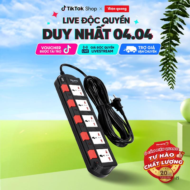 Ổ cắm Điện Quang ĐQ ESK SM750SL ( 5 lỗ 3 chấu ) 4
