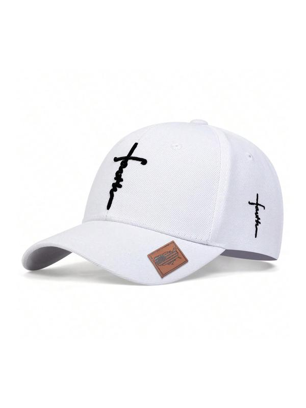 Faith Letter & Cross Embroidery Baseball Cap, Casual Outdoor Sports Hat for Men & Women, Adjustable Sun Protection Cap for Daily Wear 4