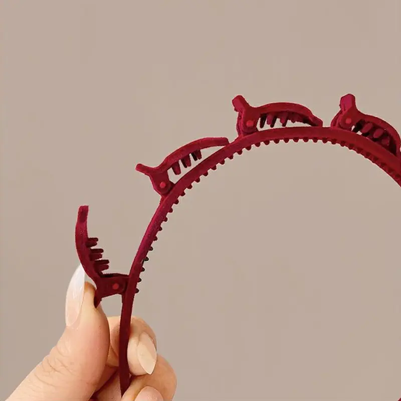 MALL - Bando Rambut 2in1 Jepit Beludru Premium Aksesoris Fashion Wanita Korea BND03 3