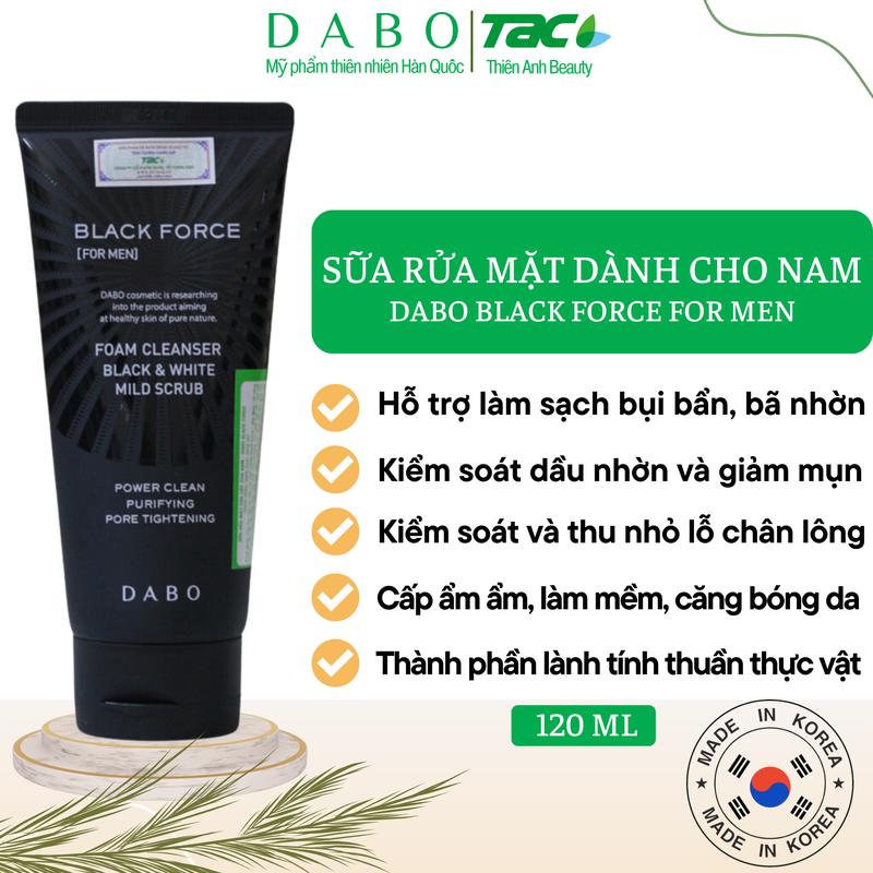 DABO Sữa rửa mặt dành cho nam chăm sóc da mụn - DABO Black Force For Men 120ml Skincare Whitening
