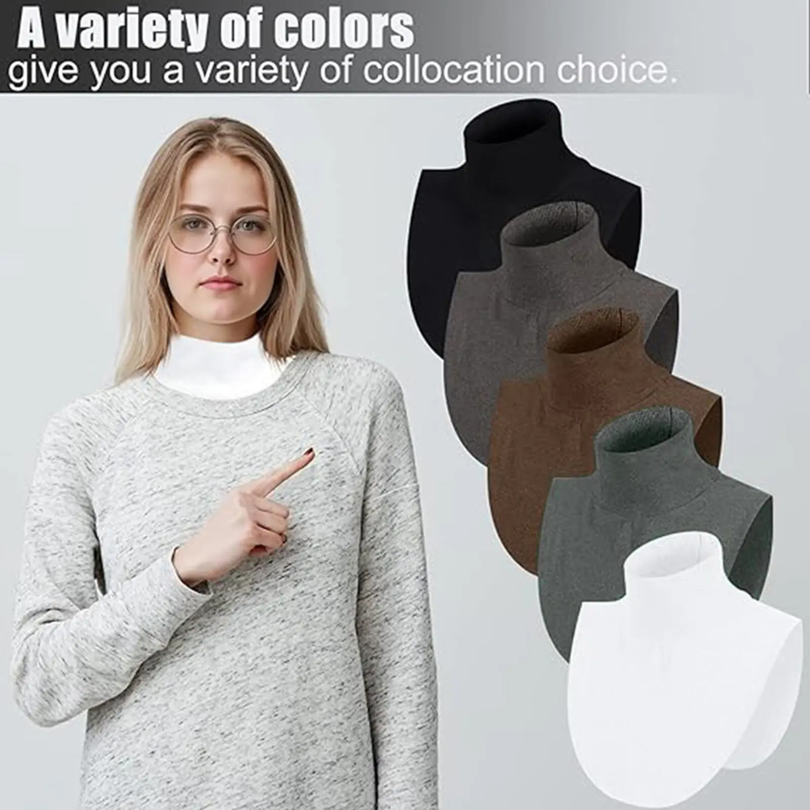 Modal Neck Cover Eid Hijab Cover Fake Turtleneck Collars Detachable Extensions Mock Neck Cover For Women