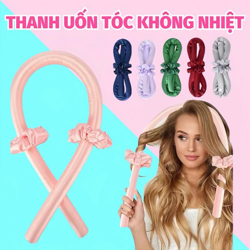 Thanh uốn tóc xoăn không dùng nhiệt uốn xoăn bảo vệ tóc giữ nếp tóc xoăn Giao màu ngẫu nhiên
