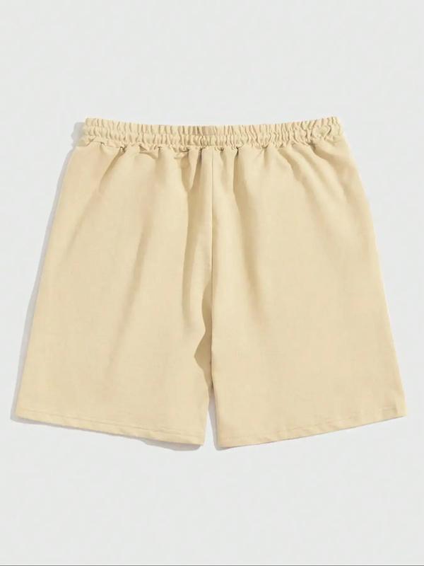 Men's Letter Print Pocket Drawstring Shorts, Regular Fit Casual Street Elastic Waist Straight Leg Shorts for Summer, Fashion Men's Bottoms for Daily Wear 5