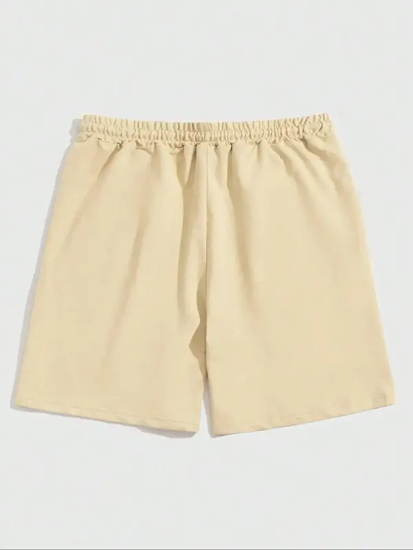 Men's Letter Print Pocket Drawstring Shorts, Regular Fit Casual Street Elastic Waist Straight Leg Shorts for Summer, Fashion Men's Bottoms for Daily Wear 5