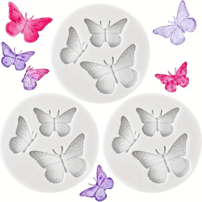 3 Butterfly Silicone Molds for Candles, Clay, and Resin - Insect Themed Tin