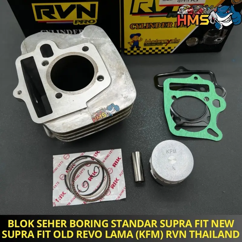 BLOK BLOCK SEHER KOMPLIT SUPRA FIT NEW REVO LAMA LEGENDA SUPRA FIT LAMA KFM ORIGINAL RVN + PISTON KIT SEPAKET BONUS FREE PAKING 5