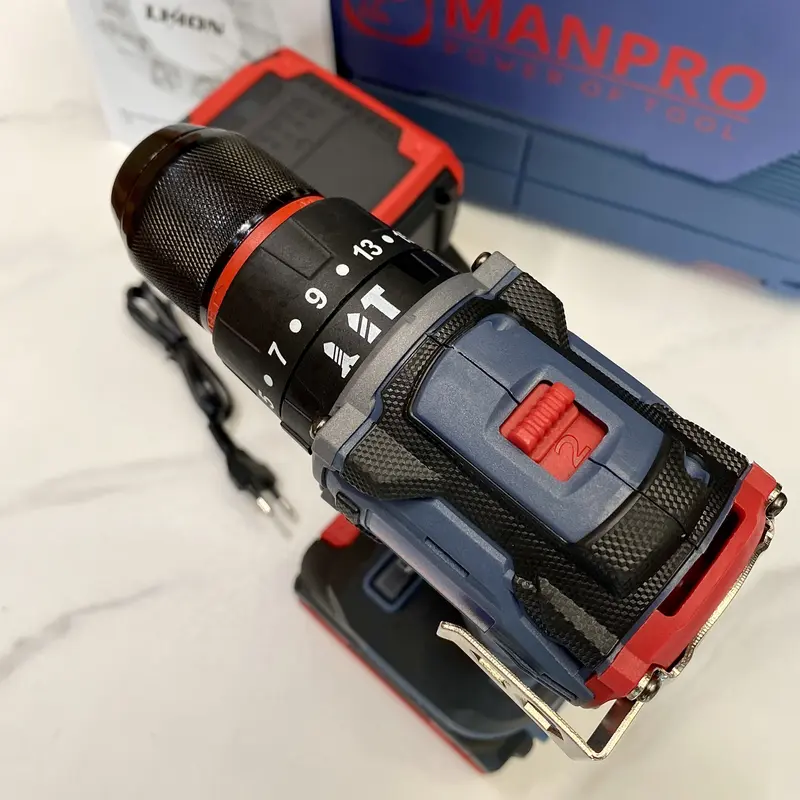 Máy khoan pin MANPRO MA-04, 3 chức năng, khoan búa, chân pin M21 phổ thông - Bảo hành (6 tháng) 5