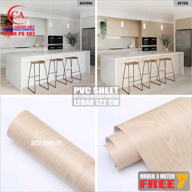 122×1m stiker furniture lemari meja pintu dinding lantai dapur motif marmer dan serat kayu anti air minyak dan panas wallpaper lantai dinding 4