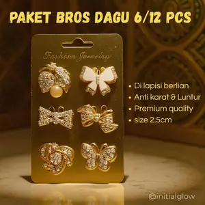 6/12 Pcs Paket Bros Dagu 2.5CM Bros Hijab Warna Emas Elegan&Perak Tren Aksesoris Hijab Set Lusin Bros Dagu Hijab Grosir Harga Pabrik Desain Bunga Bros Kecil Bros Dada Bros Hijab aesthetic BROS DAGU mini premium KRISTA Bros Mewah Bros Simple Murah Cantik