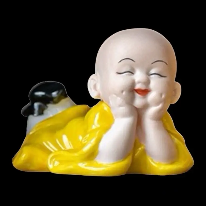 Chú tiểu an nhiên, vui vẻ yêu đời Decor Decor Phòng Tượng 0