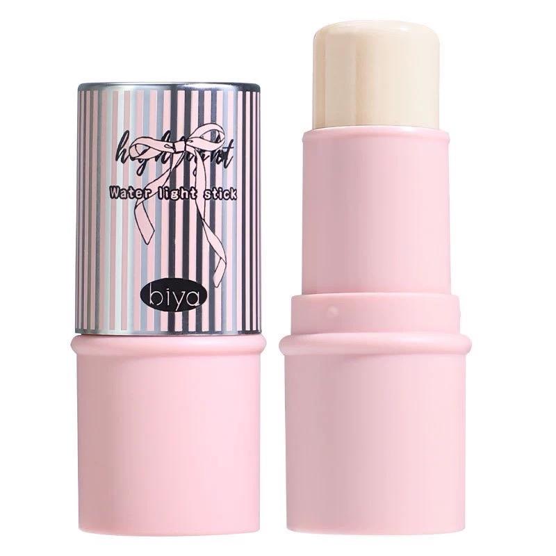 HOT TIKTOK Thỏi bắt sáng highlight BIYA BY7776 dạng thỏi hoạ tiết nơ hồng pastel Tạo hiệu ứng Căng Bóng mọng nước Cosmetic Trang Điểm Mỹ Phẩm