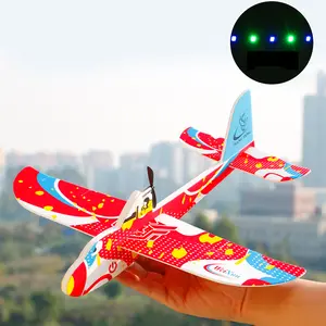 COD Mainan Pesawat Terbang Elektrik Lempar Tangan Bahan Busa Dengan Lampu Dan USB Charging Untuk Outdoor listrik control toys  remote