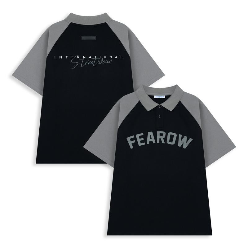 Áo Polo Raglan nam nữ local brand unisex Fearow Basic 2023 Black / Gray - APF7006