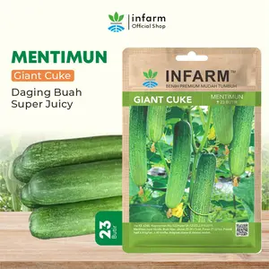 INFARM - Benih Unggul Timun Giant Cuke  Hibrida Tahan Virus - Tanaman, Sayuran Cocok untuk Tanam di Kebun, Pot, atau Lahan Hasil Panen Banyak, Rasa Lezat Benih Sayuran Berkualitas Tinggi Mudah Tumbuh Dan Berkecambah Benih Sayuran Berkualitas Tinggi