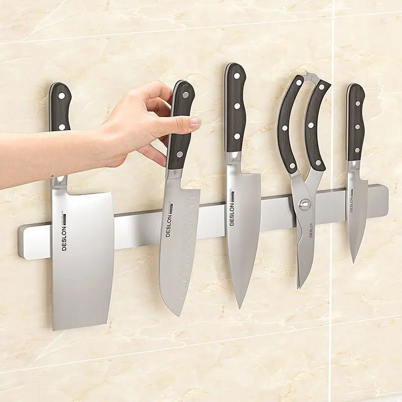 Giá Để Dao Từ Tính, Chất Liệu Thép Không Gỉ 304, Treo Tường Không Cần Đục Lỗ, Cho Nhà Bếp, Giá Để Đồ, Kệ Để Đồ, Khung Dụng Cụ 6