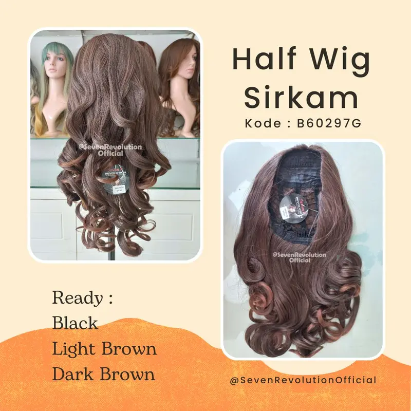 Half Wig Sirkam/ Wig Setengah Kepala Curly Natural (B60297G) 0