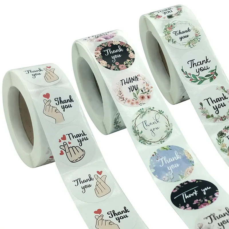 Nhãn Dán Cảm Ơn, 500 Cái / cuộn, Cho Nhãn Con Dấu, Nhãn Dán Văn Phòng Phẩm, Gq, Hàng Mới Về
