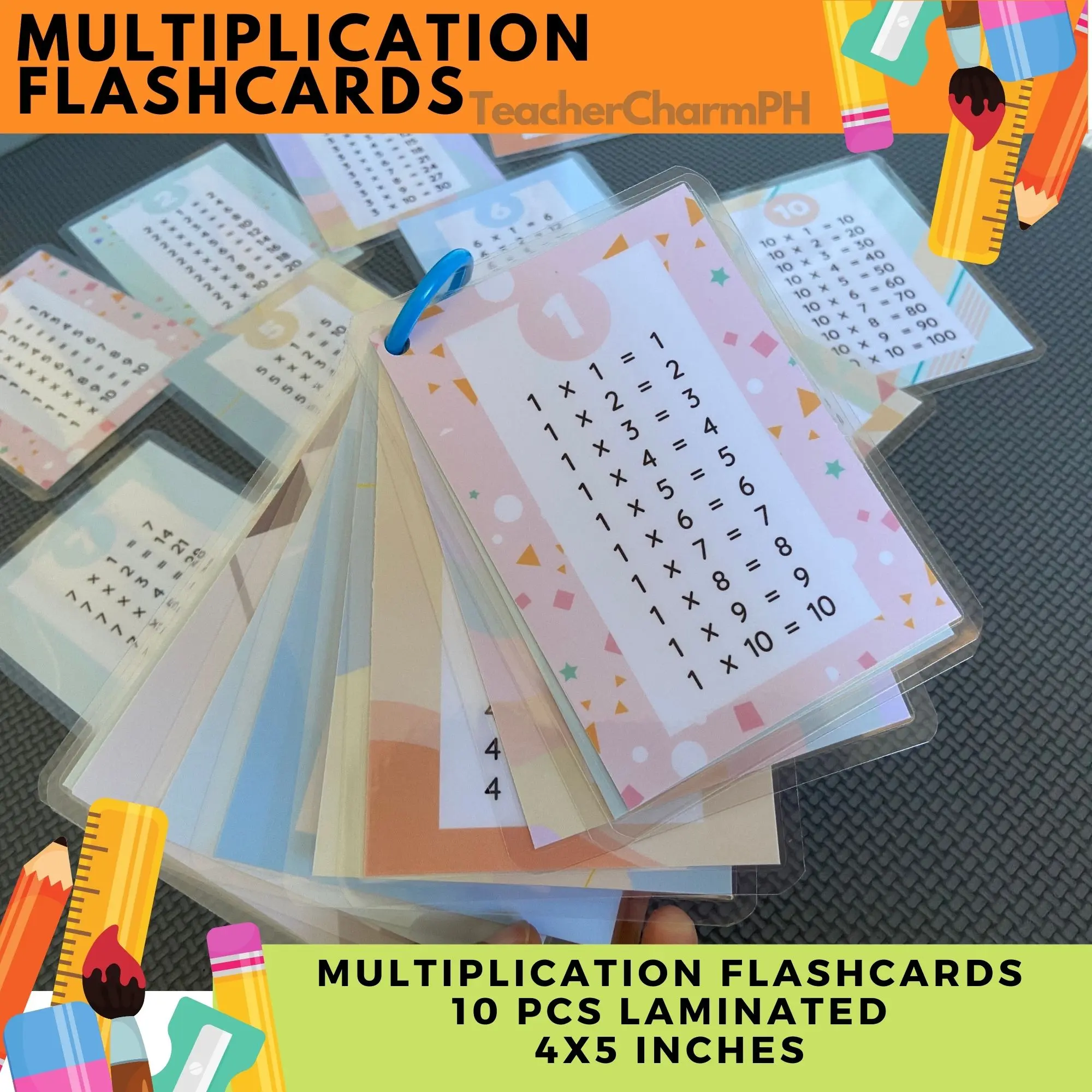 MULTIPLICATION TABLE FLASHCARD Educational Laminated Flashcard - TikTok ...