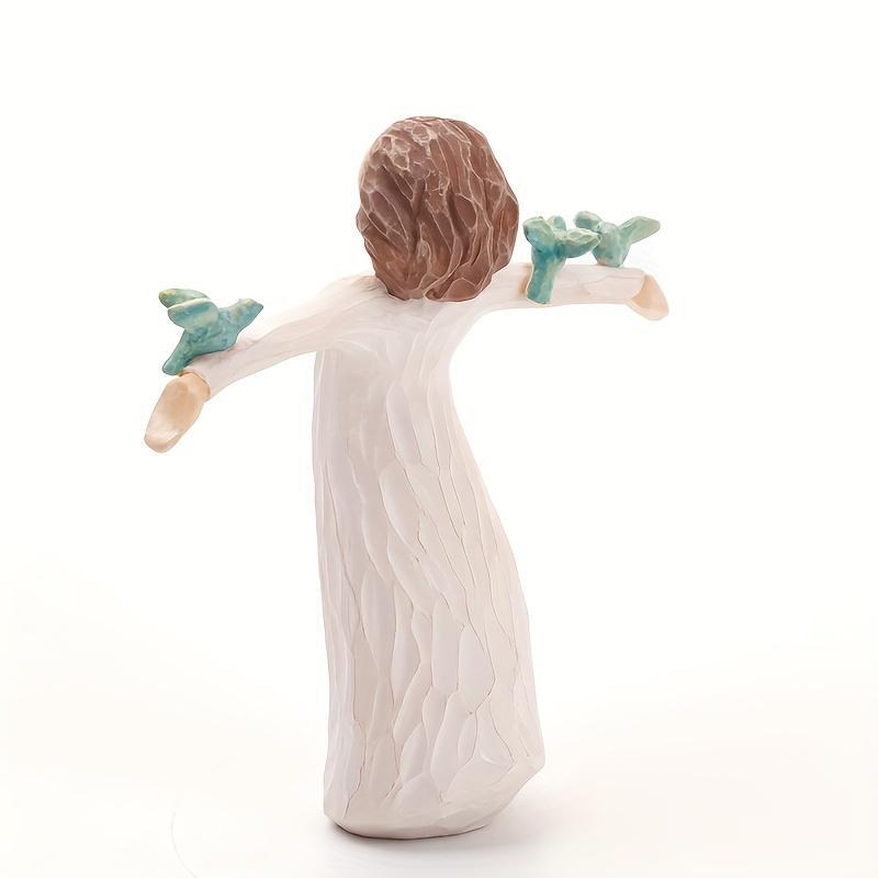Resin Figure Sculpture, 1 Count Woman Figurine, Decorative Ornament For Home Office Desk 5