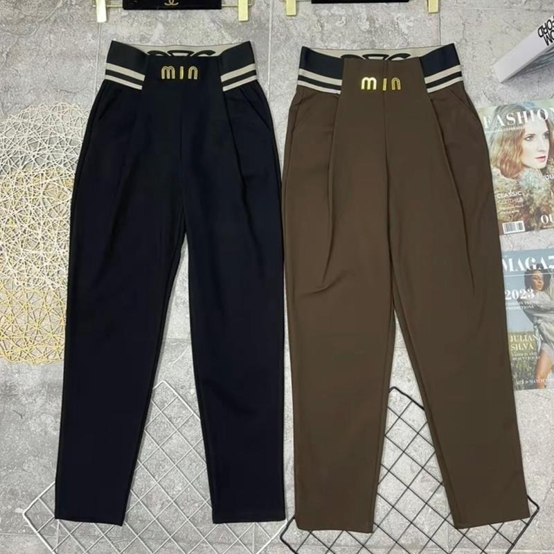 Quần thiết kế kiểu dáng baggy tôn dáng  cạp thiết kế khâu chữ min chắc chắn Có Túi Pants Nữ Women 4