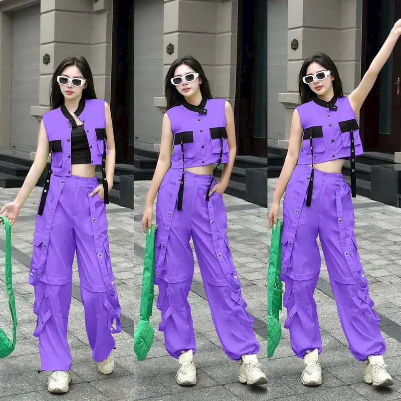 Bộ tập thể thao dân vũ,zumba,shuffledance,erobic sét 2 món chất kaki quần ống xuông Sport Chạy Bộ Thể Dục ống xuông [TS) 1