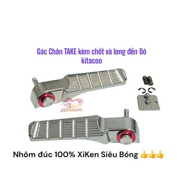 Gác chân ĐÚC tặng kèm long đền kitaco đỏ và chốt gác chân INOX gắn xe máy