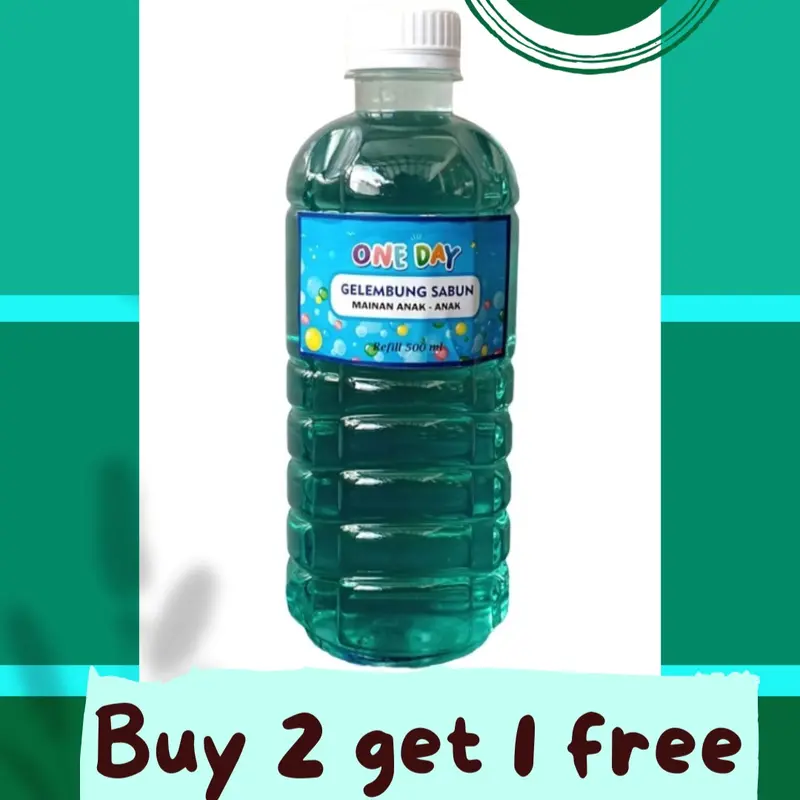Refill bubble gun / isi gelembung sabun anak 500ml / BELI 2 BOTOL DIKIRIM 3 BOTOL Mainan Bubble gun 1