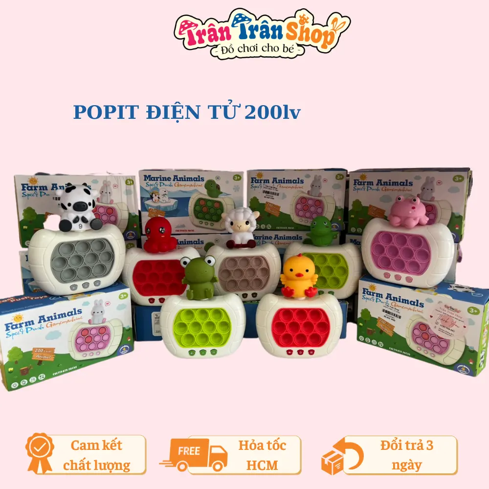 Pop It Điện Tử 200 level, Đồ Chơi Xả Strees Âm nhạc Nhiều màu Bộ quà tặng