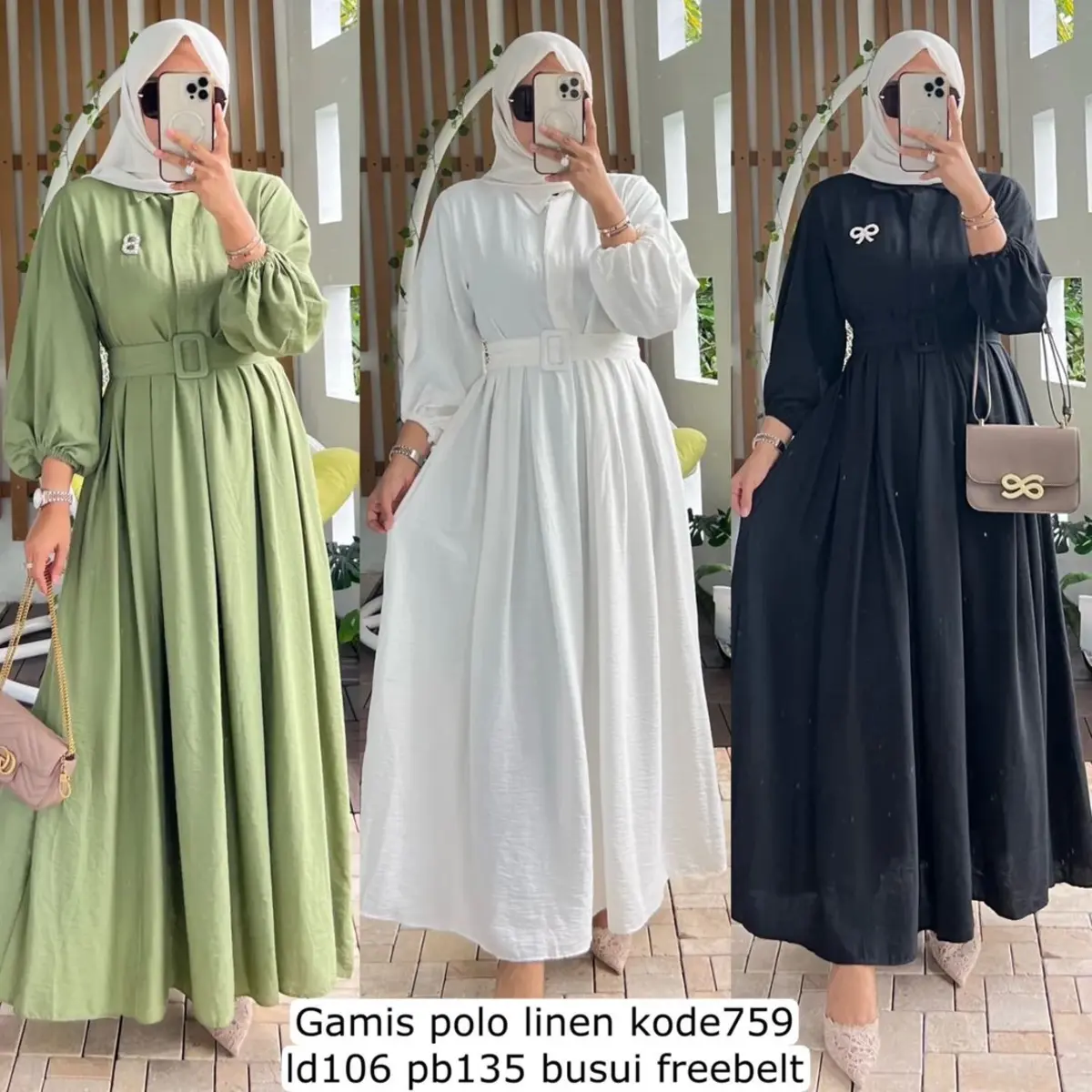 Gamis polos terbaru free belt kancing depan busui frendly pakaiana wanita terkini dress lebaran 2023 mewah dan elegan
