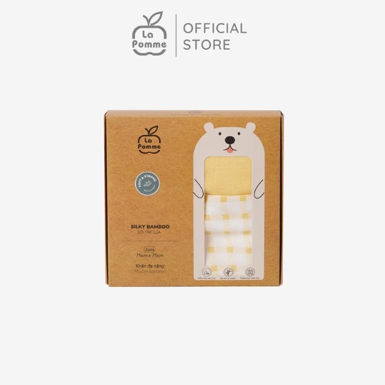K002 Set 2 Khăn sữa sợi tre lụa La Pomme phối màu (75x75cm) - Nắng mùa xuân