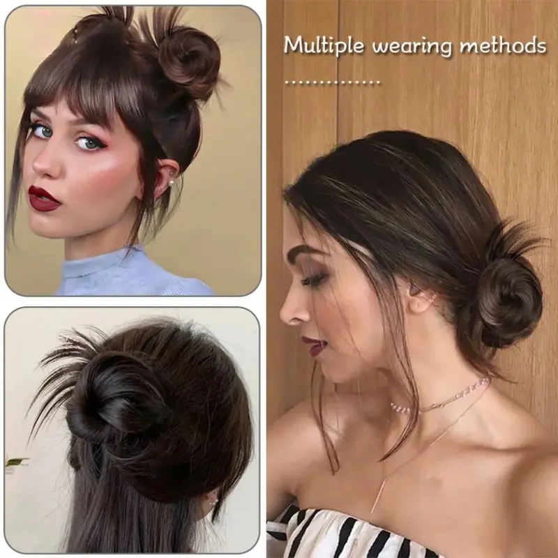 Búi Tóc Nhỏ Tổng Hợp, Ngọt Ngào Và Ngầu, Quấn Quanh Búi Tóc Đôi Bết Bùn, Tóc Nối Đuôi Ngựa, Kẹp Tóc Thấp, Tóc Giả Thịt Viên, Thích Hợp Cho Bé Gái 7
