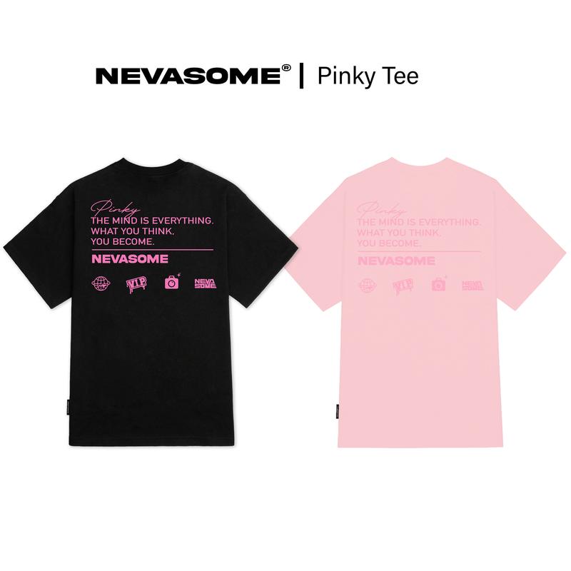 Áo Thun Local Brand NEVASOME Pinky Đen Hồng Cotton 280gsm Tay Lỡ Form Rộng Nam Nữ Oversize Top Cổ Tròn Women