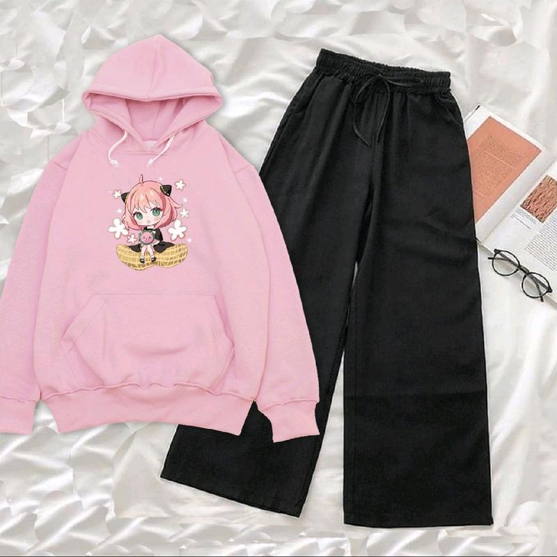 Setelan Sweater Hoodie FORGER Wanita dan Remaja/Setelan baju sweater dan celana kulot/Setelan anak remaja dewasa kekinian/BISA COD Standar Kulot Panjang 4