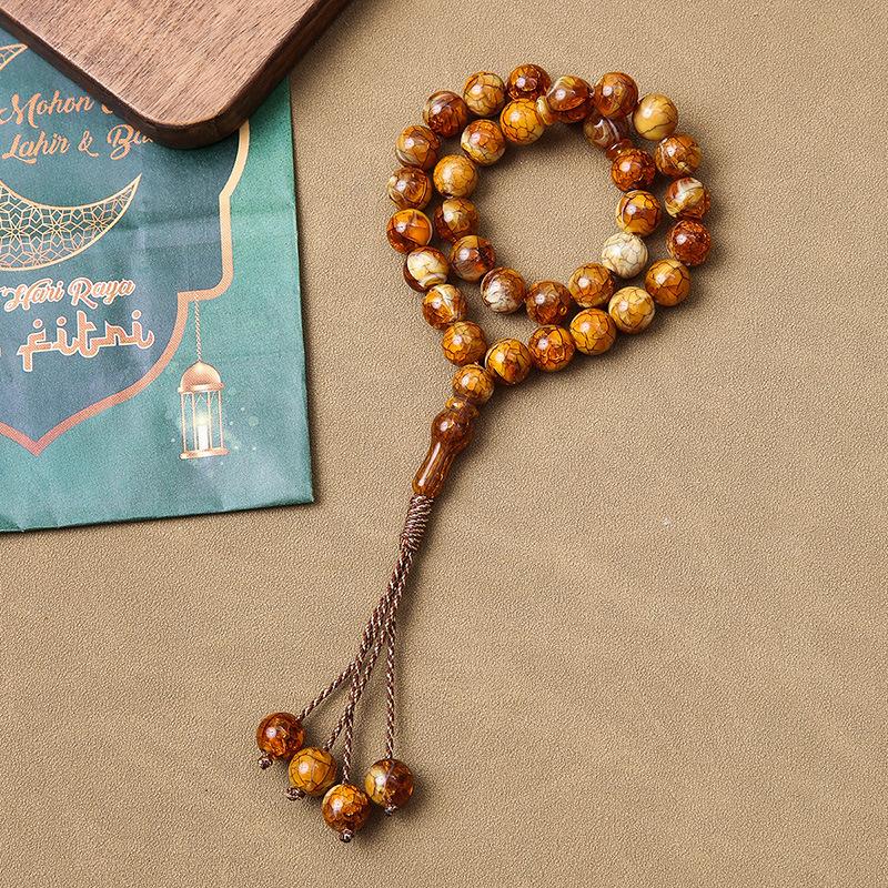 Product Introduction of [LIMITED] Islamic Prayer Beads 33 Natural Coconut – Cracked Texture Misbaha Dhikr Counter, Handcrafted Muslim Accessory for Women/Men 7
