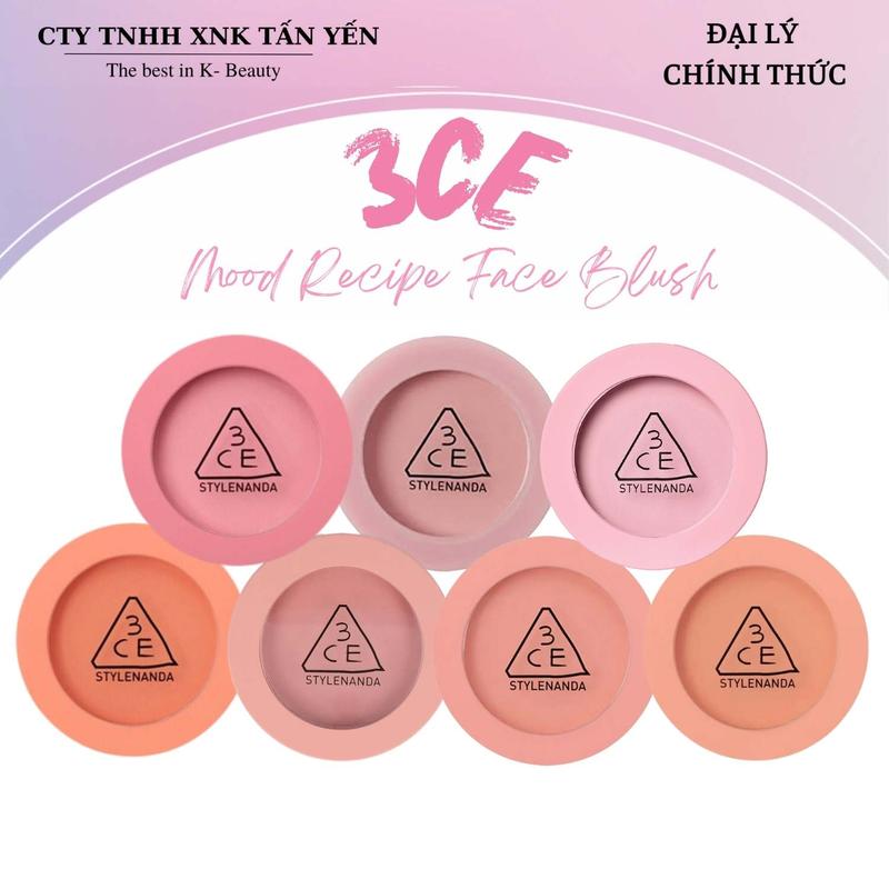  Phấn Má Hồng 3CE Face Blush 5.5g  Delectable - City Mauve - Mono Pink - Rose Beige  