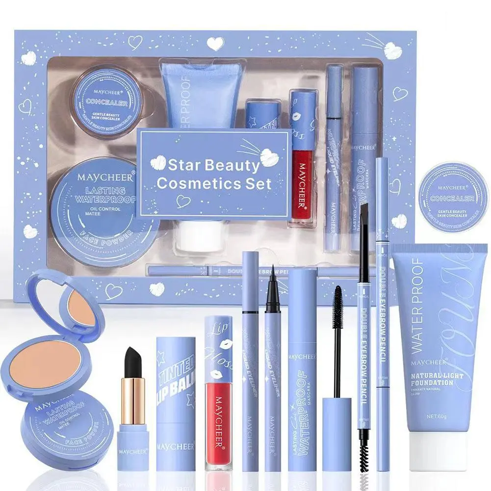 8pcs Beauty Makeup Set Mascara Powder Lipstick Eyeliner Makeup Set Suitable For Beginners Makeup Set