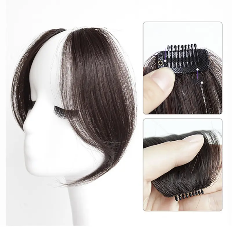 XJ-Kẹp Tóc Mái Bên, 2 Cái, Vô Hình, Liền Mạch, Bên Trái Và Bên Phải, Tóc Mái Không Khí, Kẹp Tóc Nối, Kẹp Tóc Tua Rua Giả 8