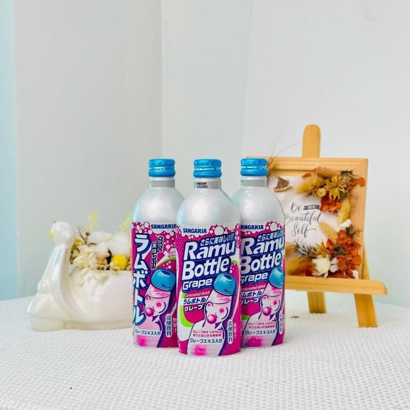 Nước giải khát Soda Sangaria vị nho vị dưa lưới vị tự nhiên chai nhôm 500ml hàng nội địa nhật bản 2