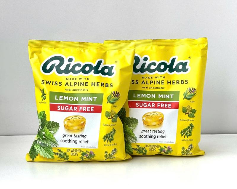 ( 1 gói lẻ) Kẹo Ngậm Thảo Mộc Không Đường Ricola Lemon Mint - 105 viên Candy 1
