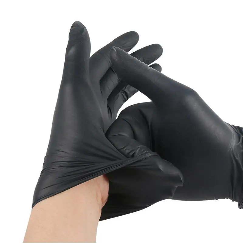 Disposable Rubber Cleaning Gloves, 30/50/100pcs Durable Black Household Cleaning Protector Gloves, Suitable for Kitchen, Tattoo Cleaning, Hair Dyeing, Kitchen Gadgets 8