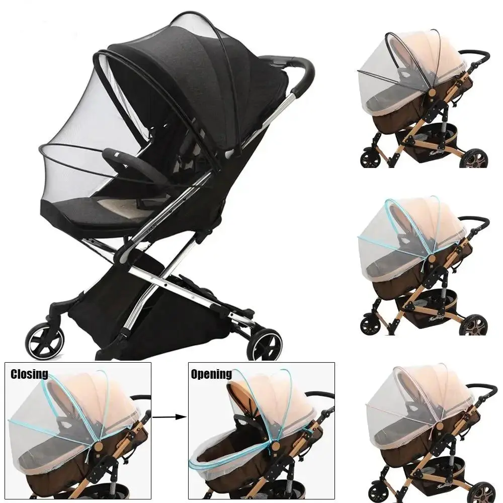 Zipper Type Fly Protection Accessories Children's Crib Summer Mesh Carriage Full Cover Mosquito Net Baby Stroller Trolley