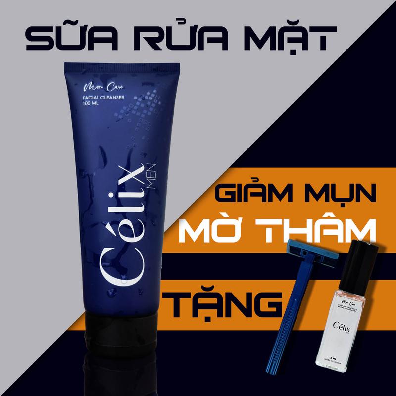 Sữa Rửa Mặt Cho Nam Celix Men 100ML – Làm Sạch Sâu – Dưỡng Ẩm – Detox Da – Skincare - Tặng Nước Hoa Và Dao Cạo Râu Cho Nam