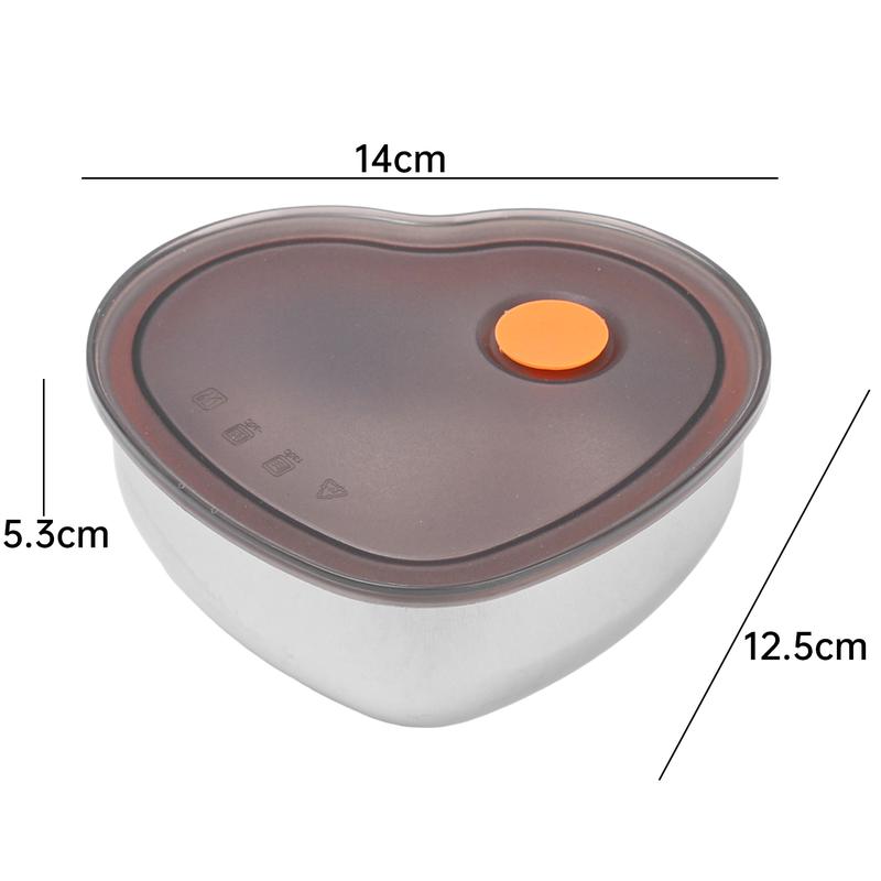 Product Introduction of Heart Shape Stainless Steel Crisper with Lid Bento Box Food Fresh-keeping Boxes Leak-Proof Preserving Containers 21