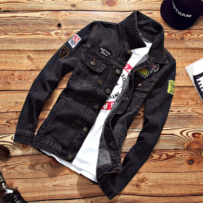 JAKET JEANS DISTRO BORDIRAN PREMIUM 2022 WARNA LIGT BLUE Denim Nyaman Keren Panjang Pria Hitam High Casual Simple Slim Atasan Top Motif Formal