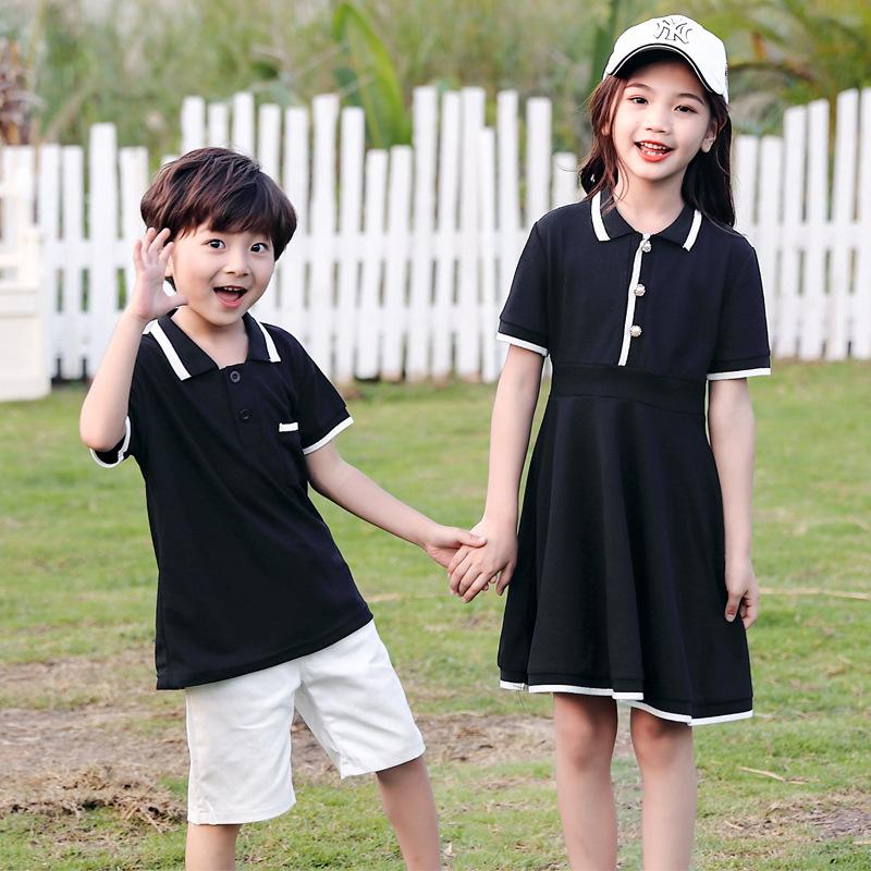 Hi Mia's Shop | Spring and Summer New Internet Celebrity Parent-Child Dress Summer Classic Style Mother-Daughter Dress Short Sleeve Couple Suit 3