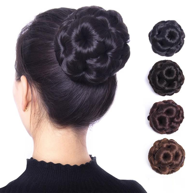 Búi tóc giả trung niên S07BU01 Tóc giả búi thời trang dầy dặn Búi tóc nữ đẹp Tóc búi giả nữ gọn gàng
