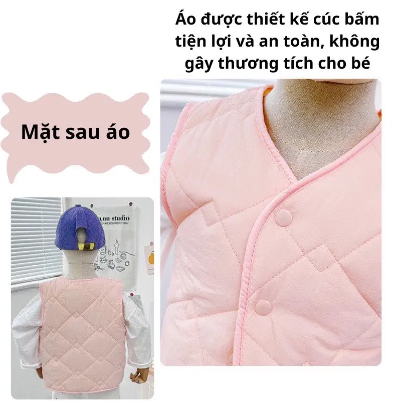 ÁO PHAO GILE TRẦN BÔNG DÀY QCCC CHO BÉ TRAI BÉ GÁI 8- 24KG 7