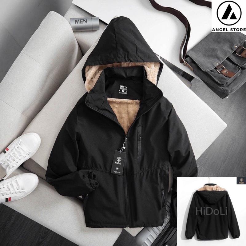 Áo khoác gió nam nữ lót lông cừu giữ ấm cơ thể, chất vải gió tráng bạc chống nước,chống bụi